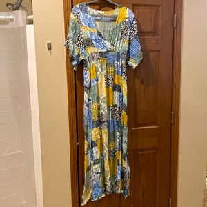 Boho patchwork pattern maxi dress, ee:some brand size L